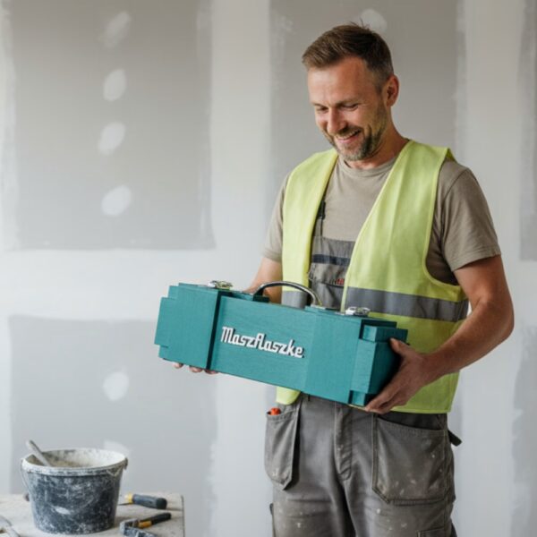 Maszflaszke skrzynka na alkohol imitacja Makity Prezent dla fana elektronarzędzi