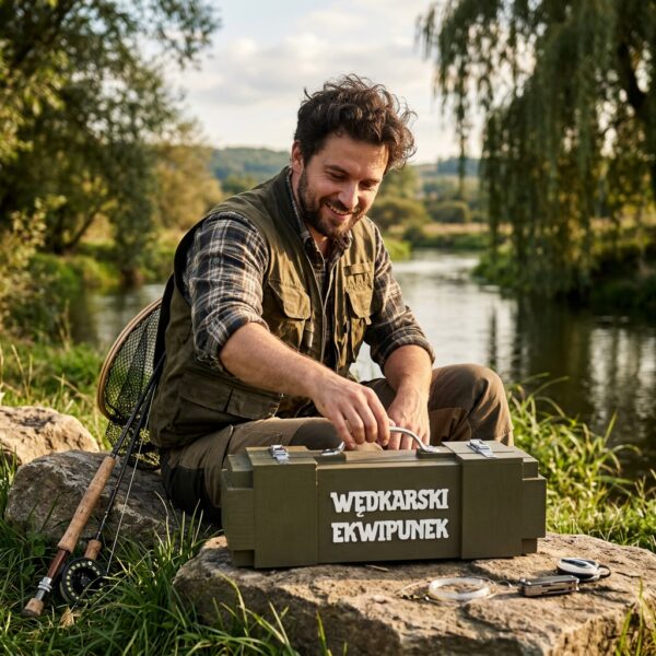 Prezent dla wędkarza rybaka Skrzynka na alkohol - Wędkarski Ekwipunek