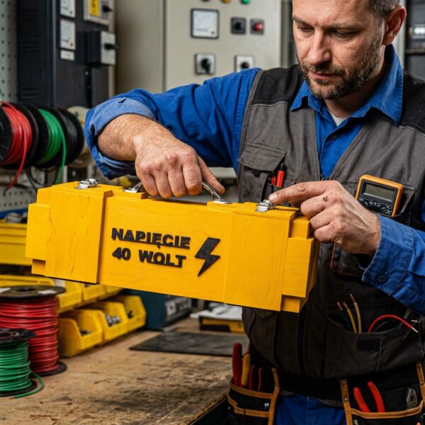 Skrzynka prezent dla elektryka Kuferek Napięcie 40 WOLT