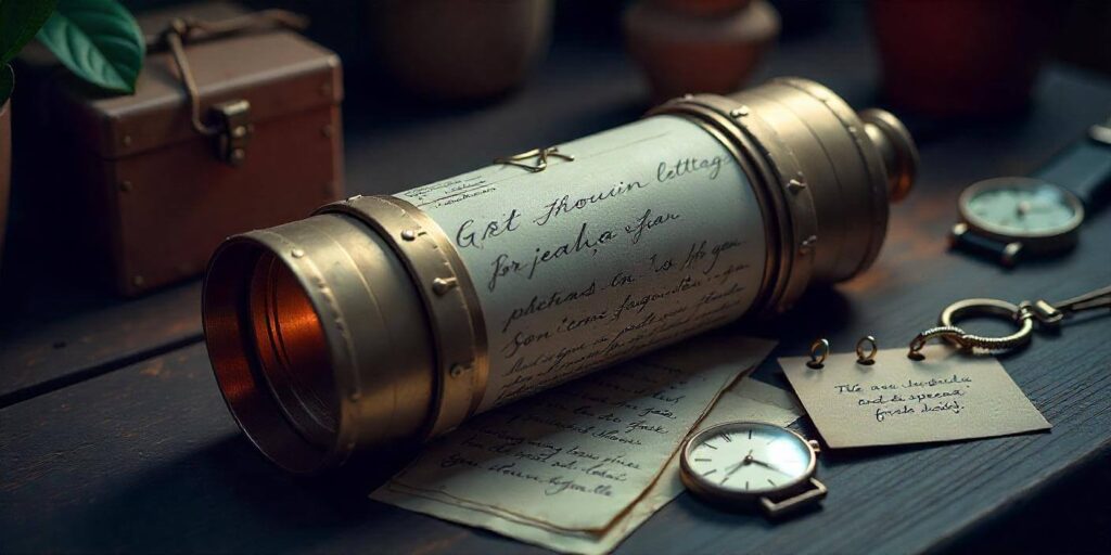 Personalizowana kapsuła czasu z notatkami od bliskich jako unikalny prezent dla mężczyzny.