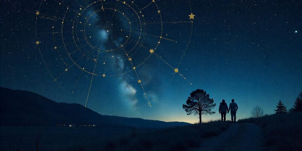 Personalizowana mapa gwiazd z datą urodzenia jako wyjątkowy plakat na prezent.