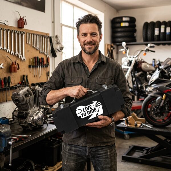 Prezent dla Motocyklisty - Skrzynka na trunek - LIVE TO RIDE