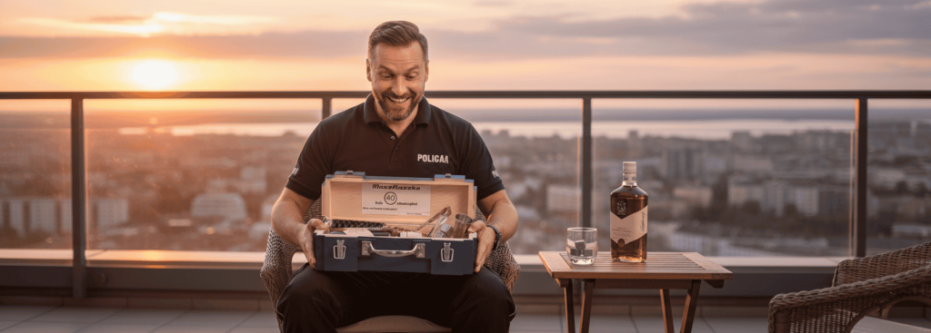 Skrzynka na alkohol dla policjanta – personalizowany prezent z grawerem