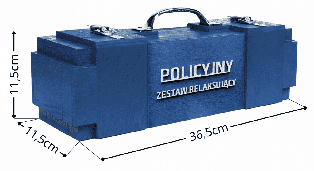 Prezent dla policjanta – skrzynka na trunki z dedykacją