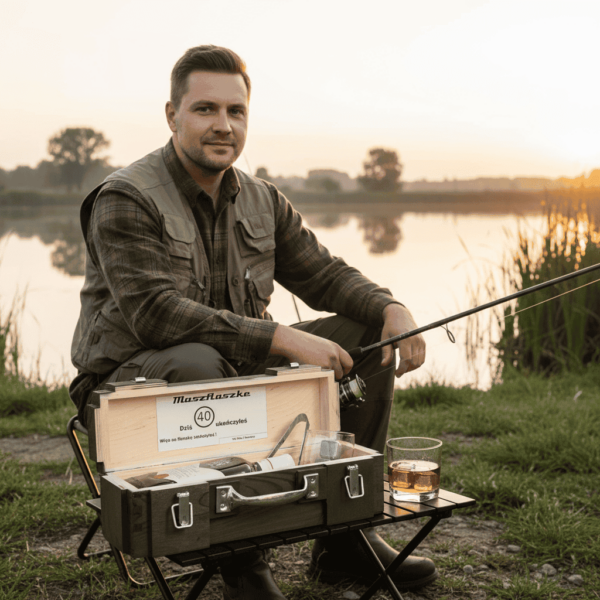 Praktyczny prezent dla wędkarza - Skrzynka na alkohol – Wędkarski Ekwipunek ZESTAW PREMIUM