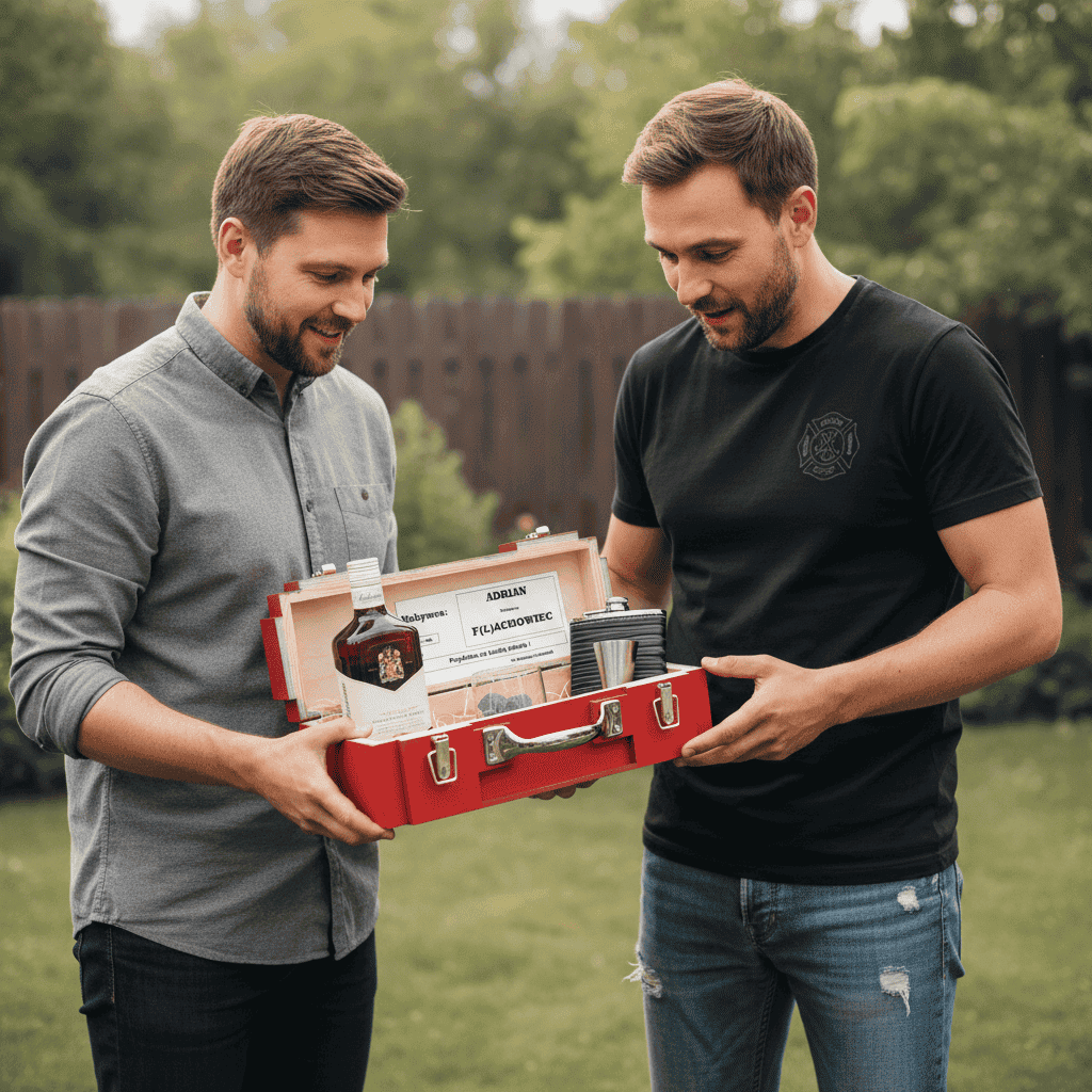 Drewniana skrzynka na whisky – elegancki prezent dla strażaka OSP