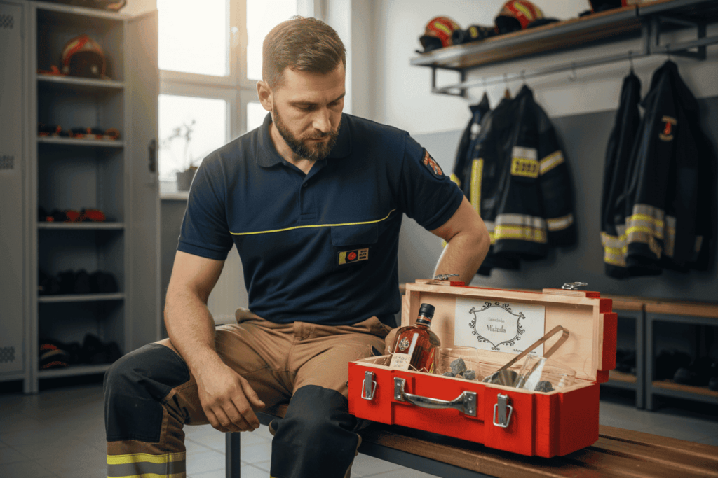 Personalizowany barek na alkohol – idealny prezent dla strażaka OSP