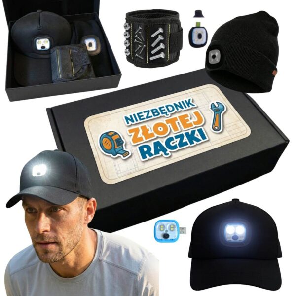 Gadżety Elektroniczne dla Faceta: Czapki USB i Opaska Magnetyczna (Zestaw) C06