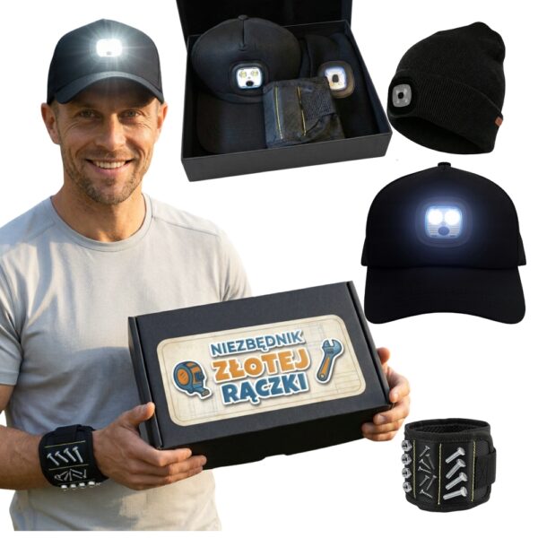 Gadżety Elektroniczne dla Faceta: Czapki USB i Opaska Magnetyczna (Zestaw) C06