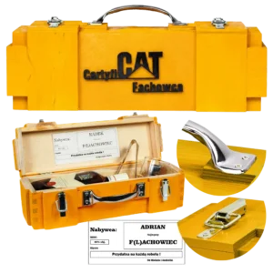 Certyfi CAT Fachowca skrzynka prezent dla operatora koparki Can-Bar