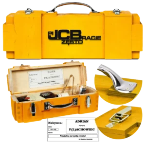 JCB piJ Często Bracie skrzynka prezent dla operatora koparki Can-Bar