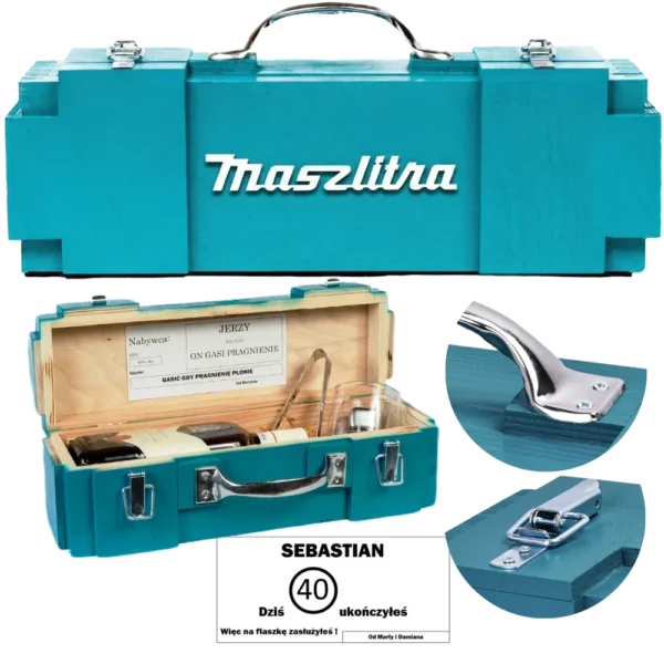 Maszlitra skrzynka na alkohol imitacja Makity