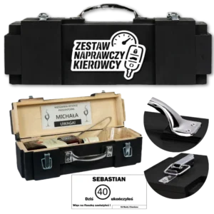 Prezent dla kierowcy tira Skrzynka na trunek Zestaw Naprawczy Kierowcy Can-Bar