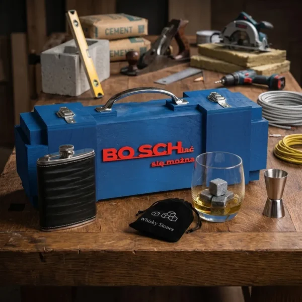 Gadżet dla budowlańca - Skrzynka na alkohol – BOSCHlać się można ZESTAW PREMIUM