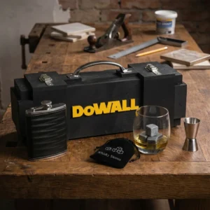 Skrzynka na alkohol DoWALL Zestaw Premium prezent na urodziny dla budowlańca Can-Bar