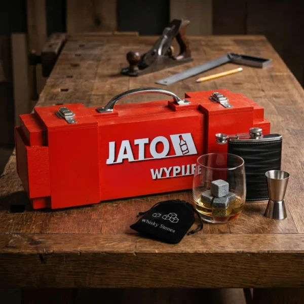 Prezent na 40 urodziny dla mężczyzny  Skrzynka na alkohol JATO wypije ZESTAW VIP