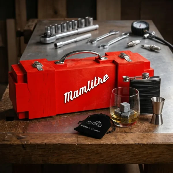 Praktyczny prezent dla budowlańca - Skrzynka na alkohol MAMLITRE  ZESTAW PREMIUM