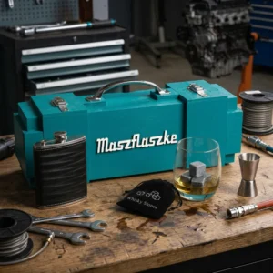 Skrzynka na alkohol MaszFlaszke Zestaw Premium oryginalny prezent dla kolegi z pracy Can-Bar