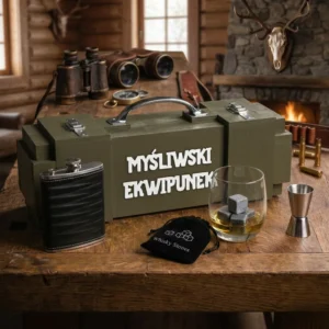 Skrzynka na alkohol Myśliwski Ekwipunek Zestaw Premium prezent dla leśniczego Can-Bar