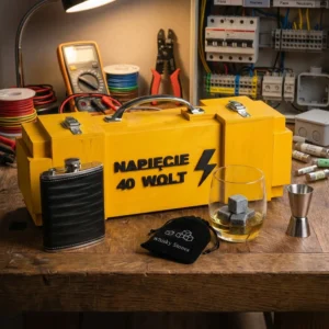 Skrzynka na alkohol Napięcie 40 WOLT Zestaw VIP praktyczny prezent dla elektryka Can-Bar