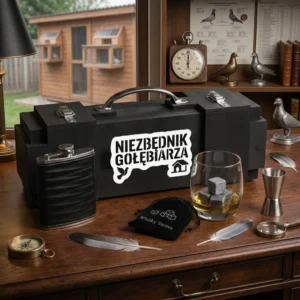 Personalizowana skrzynka na alkohol Niezbędnik Gołębiarza Zestaw Premium dla hodowcy gołębi Can-Bar