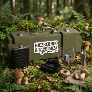 Skrzynka na alkohol Zestaw Premium Niezbędnik Grzybiarza prezent na grzybobranie Can-Bar