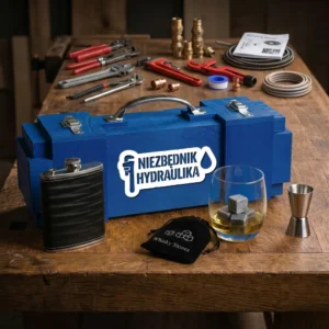 Skrzynka na alkohol Niezbędnik Hydraulika Zestaw Premium gadżet dla montera hydraulika Can-Bar
