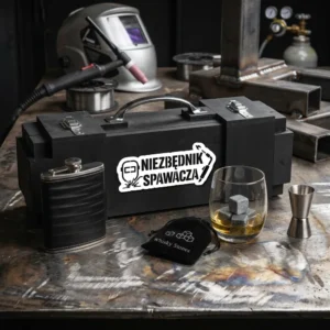 Personalizowana skrzynka na alkohol Niezbędnik Spawacza Zestaw Premium gadżet dla spawacza Can-Bar