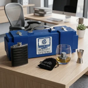 Skrzynka na alkohol Restart Systemu Zestaw Premium gadżet do biura Can-Bar