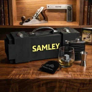 Skrzynka na alkohol SAMLEY Zestaw Premium prezent dla mechanika samochodowego Can-Bar