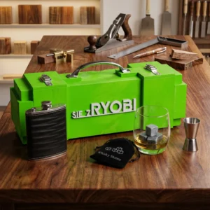 Skrzynka na alkohol się zRYOBI Zestaw Premium pomysł na prezent dla majsterkowicza Can-Bar