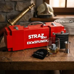 Skrzynka na alkohol Strażacki Ekwipunek Zestaw Premium prezent dla strażaka na urodziny Can-Bar