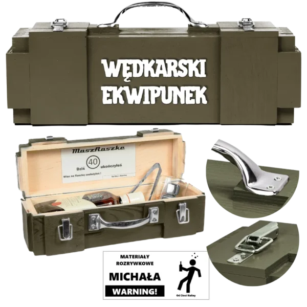 Prezent dla wędkarza rybaka Skrzynka na alkohol - Wędkarski Ekwipunek