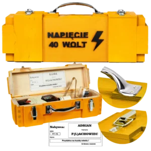 Skrzynka prezentowa na alkohol dla elektryka Kuferek Napięcie 40 WOLT Can-Bar